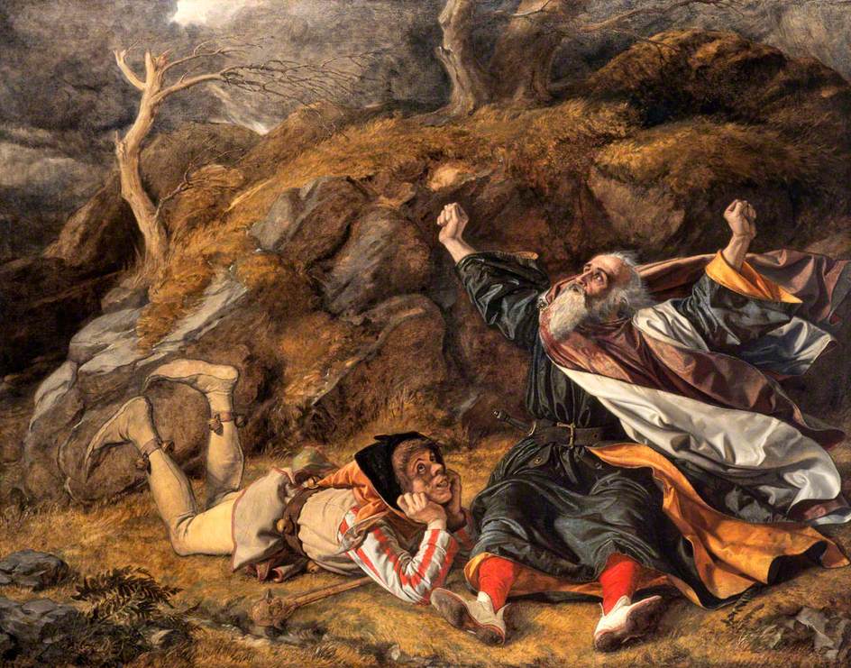 King Lear & The Fool in the Storm by William Dyce, Public Domain, accessed from https://commons.wikimedia.org/wiki/File:William_Dyce_-_King_Lear_and_the_Fool_in_the_Storm.jpg 