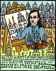 Photo of Howard Finster's art piece