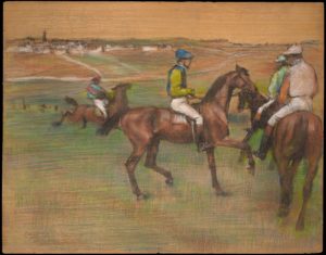 a photo of Edgar Degas' painting, "Race Horses"
