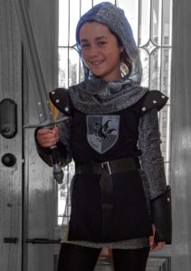 Photo of girl dressed up as Joan of Arc