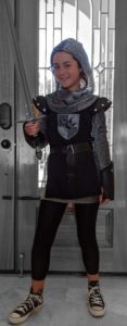 Photo of girl dressed up as Joan of Arc